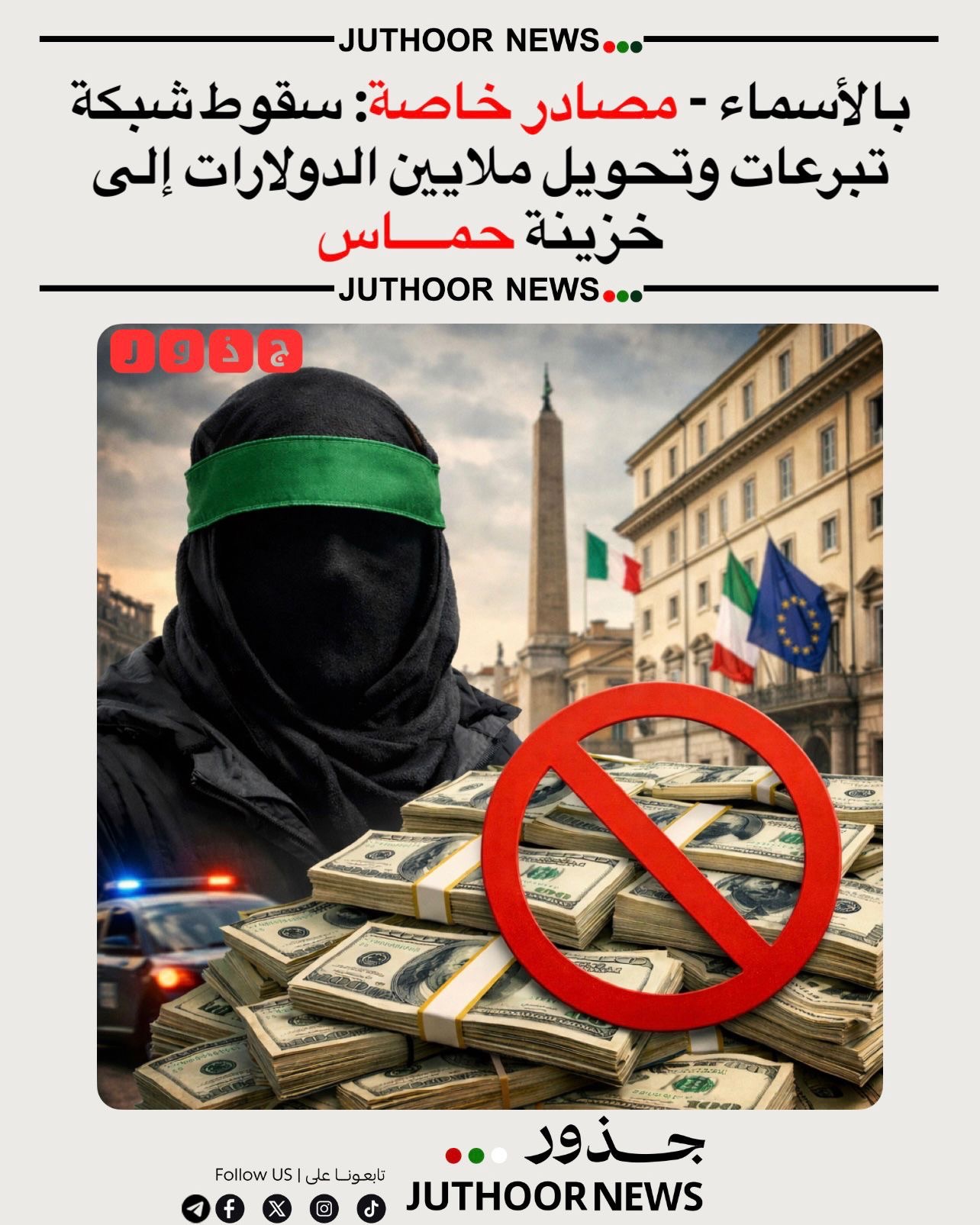 مصادر خاصة لجذور: أسماء معتقلين في إيطاليا بقضية جمع تبرعات وتحويلها إلى خزينة حــــمــــاس